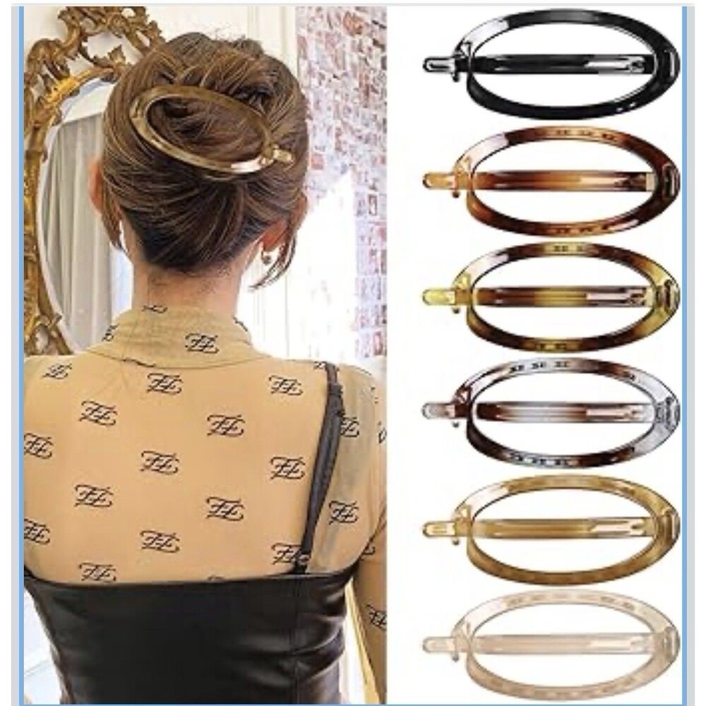 French Concord Hair Clips Claw - 6Pcs Side Slid Flat Hair Clips for Volume St...